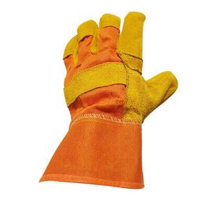 ถุงมือเซฟตี้หนังแยกสีเหลืองที่มีคุณสมบัติกันบาดและป้องกันการกระแทกสำหรับอุตสาหกรรมริกเกอร์งานวิศวกรรมโยธา - Product Image 5