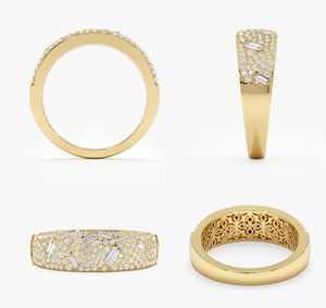 Bague élégante vintage plaquée or avec diamant de laboratoire certifié IGI taille brillant pour femme, idéale pour fiançailles, mariage, anniversaire, fête - Product Image 3
