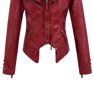 Women <b>Leather</b> <b>Jacket</b> Bomber Style Full Zip Adjustable Cuffs Side Pockets Breathable Custom Design Women <b>Leather</b> <b>Jacket</b> - Product Image 6