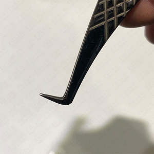 Black Stainless Steel Eyelash Extension Tweezers Set Fiber Tip Precision Volume Lash Applicator <b>Tool</b> Custom Logo - Product Image 3