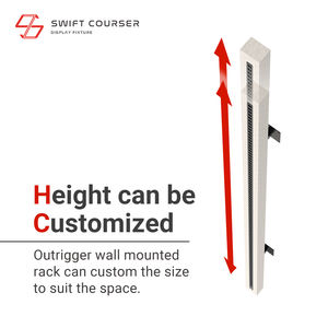 Nuevo Diseño de Percheros de Pared Metálicos con Cubierta de Madera y Riel Eléctrico para Tiendas Minoristas - Product Image 3