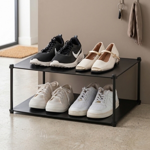 Mueble de Almacenamiento de Zapatos para Entrada de Sala de Estar, Diseño Moderno, Ahorro de Espacio, 1 Nivel, Negro, Metal y Hierro, OEM - Product Image 1