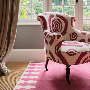 Hand Woven Pink White Geometric Flatweave Wool <b>Rug</b> Modern Handmade Area Carpet for Living Room Bedroom Hotel Home Decor - Product Image 2