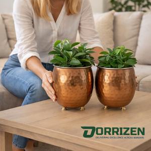 Juego de 2 Macetas Pequeñas de Cobre Martillado Estilo Mule Mug, Decoración Ecológica para Jardín Interior/Exterior, Hogar, Oficina, Escritorio, Mesa - Product Image 5