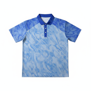 Polo de golf rayé anti-rides pour homme, manches courtes, évacuation de l'humidité, haute performance, imprimé numérique, respirant - Product Image 6