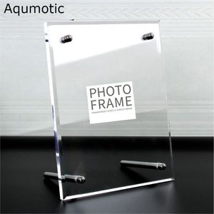 Wholesale Clear T-Shape Acrylic Photo Frame <b>Desktop</b> Tabletop Double Sided Acrylic Picture Holder <b>Stand</b> for Wedding Home Decor - Product Image 4