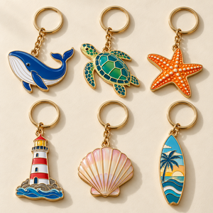 Porte-clés en métal personnalisé pour les voyages à la plage, logo personnalisé, souvenir en métal, cadeau pour les centres de villégiature, les boutiques et les événements - Product Image 2