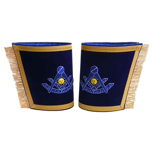 Wholesale Factory Price Masonic Regalia Hand Made Bullion Embroidered Cuffs Wholesale Masonic Guantless & Cuffs - Product Image 1