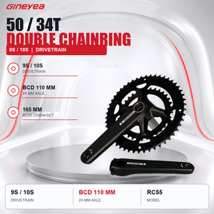 Pédalier de vélo de route 50/34T, 165mm, en alliage d'aluminium, axe de 24mm, double chaîne 110 BCD, 9/10 vitesses RC55 - Product Image 1