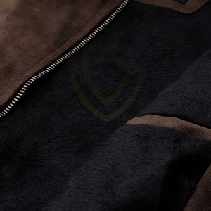 Chaqueta de Gamuza para Hombre, Estilo Vintage, Cuello Alto, Chaqueta de Cuero de Gamuza para Invierno - Product Image 5