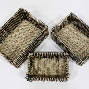 Water Hyacinth Woven Storage Basket Rectangle Organizer <b>Bin</b> Rustic Seagrass Style for <b>Bedroom</b> Bathroom Desktop - Product Image 5