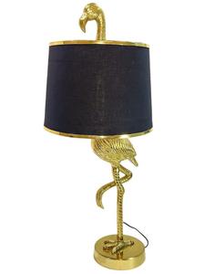 Lampe de table Golden Flamingo avec abat-jour en tissu noir, éclairage décoratif contemporain pour salon - Product Image 3