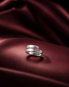 Modern Sterling <b>Silver</b> Open Wrap <b>Ring</b>, Minimalist Adjustable <b>Silver</b> Band <b>Ring</b>, Contemporary Statement Jewelry - Product Image 1