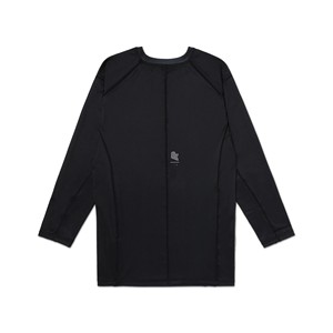 Maillot de bain à manches courtes noir UPF50+ à séchage rapide en polyester écologique avec logo imprimé sur le devant, taille adulte homme - Product Image 2
