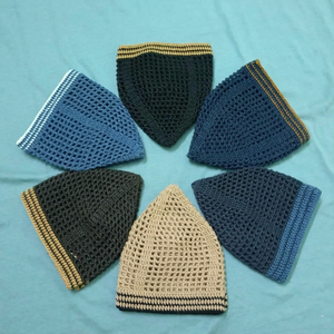 หมวกกุฟฟี่มุสลิมถักมือคุณภาพพรีเมียม ผ้าตาข่าย ยูนิเซ็กซ์ หลายสี ปรับขนาดได้ ยืดหยุ่น ระบายอากาศดี หมวกคลุมศีรษะสำหรับผู้ป่วยเคมีบำบัด ผ้าฝ้าย ผ้าโพกหัว - Product Image 6