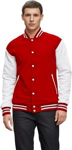 Veste universitaire pour homme, en laine d'hiver, coupe classique, col montant, boutonnée sur le devant, sans manches, manches raglan, veste de sport scolaire - Product Image 3