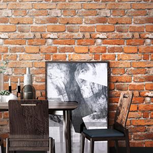 Papel Tapiz Autoadhesivo de Ladrillo Rojo de 17.7 x 78.7 Pulgadas, Papel de Contacto Autoadhesivo para Gabinetes, Fondo de Pared 3D con Diseño de Ladrillo, Decoración de Pared - Product Image 6