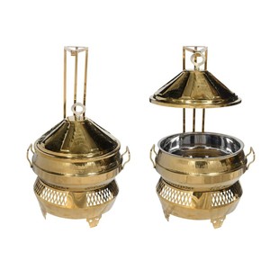 Cazuela para calentar comida de tonos cálidos, maravillosamente elaborada por KHOOSI OVERSEAS, con tapa colgante. - Product Image 6