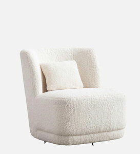 Luxury Cream Boucle Lounge Chair Modern Accent Armchair Upholstered Soft Comfortable Living Room Bedroom Hotel Furniture - Product Image 2