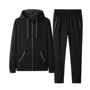 Custom Vendors 2021 Latest Fashion Clothes Men's Blank Zip Up Front Hooded <b>Jacket</b> Track Suit Casual Plain Zipper Hood Sweat Suit - Product Image 2