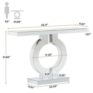 Consolle Moderna ed Elegante con Specchio, Spazio Espositivo per Divano e Area di Stoccaggio - Product Image 6
