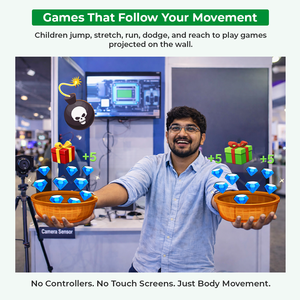 Sistema de Juego Interactivo de Seguimiento Corporal Fill The Basket para Niños, Juegos de Interior con Sensor de Movimiento, Kit de Juego Digital – INEK00031 - Product Image 6