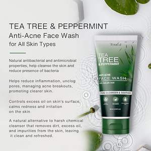 Limpiador Facial de Aceite Puro de Árbol de Té, Jabón Líquido Hidratante para Combatir el Acné, Jabón Facial Personalizado con Logotipo Propio, Limpiador Facial de Árbol de Té con Menta - Product Image 3