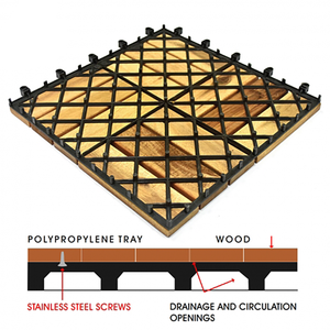 Baldosas de Madera de Acacia para Interiores y Exteriores, Tablas de Madera Encajables - Product Image 2