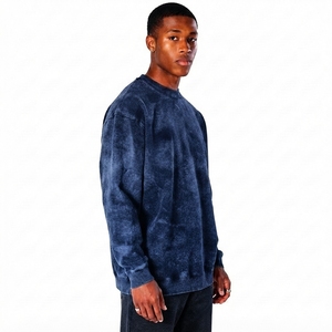Sudadera de cuello redondo de algodón 100% pesado, transpirable, ecológica, con lavado ácido, para hombre, venta al por mayor, 2026, personalizada, estilo vintage, informal de invierno, color liso - Product Image 3