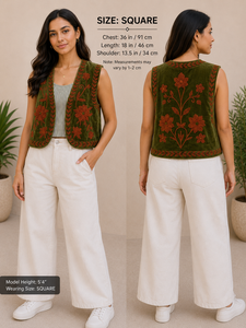 Abrigo Corto de Terciopelo Floral para Mujer con Logotipo Frontal RAJASTHANI TEXTILE, Cierre de Pullover de Poliéster/Algodón - Product Image 6