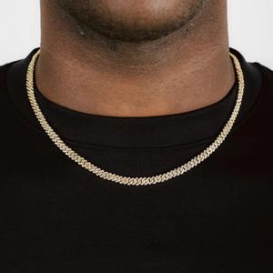 Cadena Cubana de Plata de Ley 925 con Eslabones de Diamantes Moissanite, Collar para Hombre, Joyería Brillante, Regalo para Él, Cadena Hip Hop - Product Image 1