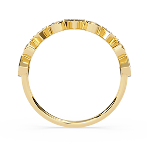 แหวนเพชรทรงกลมแบบคลาสสิกเรียบง่ายสำหรับผู้หญิง ทองคำแท้ 14k สามารถสวมซ้อนกันได้ เหมาะสำหรับเป็นของขวัญ งานหมั้น วันครบรอบแต่งงาน - Product Image 3
