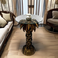 Table basse centrale de palmier doré de haute qualité Table en métal décorative à vendre au prix de gros