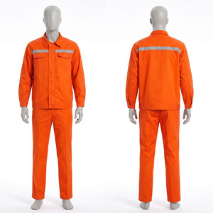 Combinaison de travail unisexe grise en coton avec bandes réfléchissantes, uniforme de sécurité haute visibilité, coupe-vent, certifiée CE/EU - Product Image 2