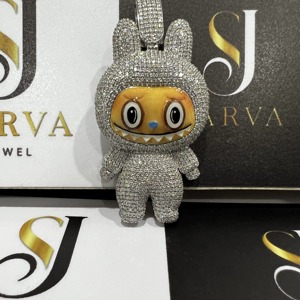 Heart-Nose Pink Monster Doll Minimalist Stainless Steel <b>Charm</b> Pendant DIY Necklace Fine Jewelry Pendants & <b>Charms</b> Wholesale - Product Image 3