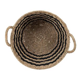 Cesta de Almacenamiento Extra Grande de Mimbre con Asas, Diseño Decorativo a Rayas, 17x18 Pulgadas - Product Image 4