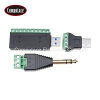 Computace ZSA1055, Adaptador de Corriente USB 2.0 Tipo A a Terminal de Tornillo de 4 Vías, 24-14 AWG, 5P, 1.5A, 5V, Negro/Verde, Gran Venta