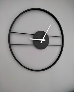 Horloge murale rectangulaire en métal de luxe, design minimaliste noir, mouvement mécanique silencieux, affichage des aiguilles, sonnerie horaire, maison moderne - Product Image 3