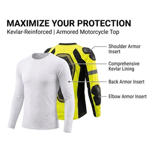 Camiseta de Motociclista Estampada para Hombre, Tendencia de Invierno, Diseño Personalizado, Certificación CE, Almohadillas Extraíbles, Transpirable, % Algodón - Product Image 1