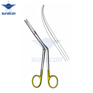 Ciseaux chirurgicaux Heymann 17 cm / 6-3/4 pouces, courbés à droite, TC Gold, en acier inoxydable de qualité supérieure, coupe de précision - Product Image 2
