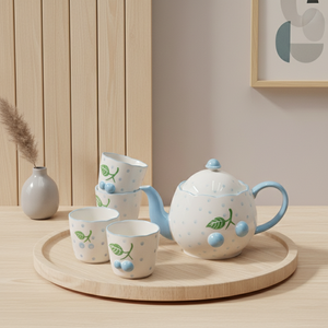 Juego de Tetera de Porcelana Fina de Primera Calidad 3460983SETC-1.0 NUEVO CON 4 TAZAS - Product Image 5