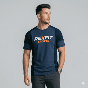 T-shirt Homme Col Rond Manches Courtes 100% Coton Épais Personnalisé 260 g/m² Style Hip-Hop Écologique Vierge sur le Devant - Product Image 1