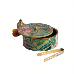 Handmade Wooden Chapati <b>Storage</b> Box with Spice Container Set <b>Kitchen</b> Organizer for Roti Home Decor Utility - Product Image 2