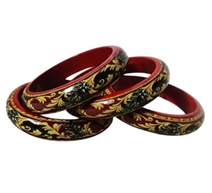 Unique Design Printed Bangle At Low Price 100% Handmade Indian Handicrafts Round Shape Wood Bangle for Women Gift Use - Product Image 5