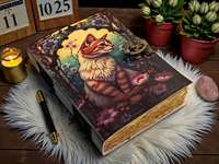 Journal Grimoire en Cuir Fait Main Style Gothique Magique Chat par Herb Heritage |   Journal vintage de sorcellerie païenne Wiccan à couverture cousue vierge