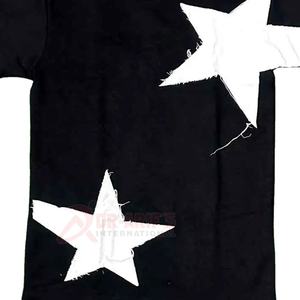 Men's 100% Cotton Heavyweight Vintage Boxy T-Shirt Streetwear Fashionable Distressed Tee with Embroidery Men's T-Shirts - Product Image 3