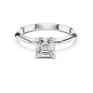 แหวนแต่งงานทองคำแท้ 14k คลาสสิก ประดับเพชรทรง Asscher น้ำหนัก 1 กะรัต เกรด E VS1 เพาะเลี้ยงในห้องปฏิบัติการ พร้อมใบรับรอง IGI สำหรับผู้หญิง - Product Image 6