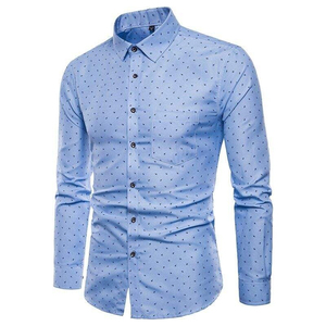 Chemises habillées homme à manches longues coupe ajustée, respirantes, imprimées, pour fêtes, vente en gros, faible MOQ, pour la saison d'automne - Product Image 5