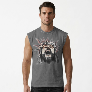 เสื้อกล้ามฟิตเนสผู้ชายคุณภาพสูง ผ้าถัก 100% คอตตอน น้ำหนักเบา ระบายอากาศได้ดี แห้งเร็ว ไม่เป็นขุย รับผลิตแบบ OEM ปรับแต่งได้ - Product Image 4