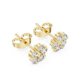 Boucles d'oreilles pour femmes en or blanc 14 carats avec diamants de laboratoire ronds pour un usage quotidien |   Nouveau diamant cultivé - Product Image 5